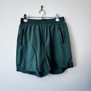 All in Motion Men's Teal Green Athletic Active Shorts with Zip Pockets | Medium